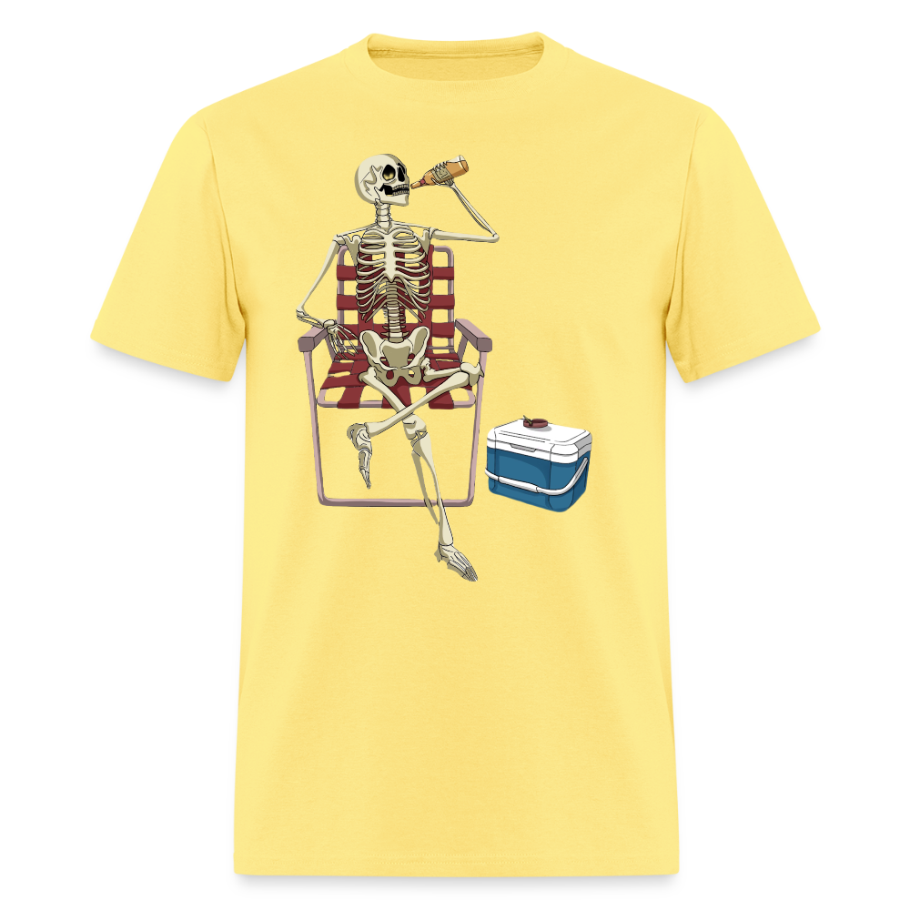 Lounging Skeleton Unisex T-Shirt - cornsilk