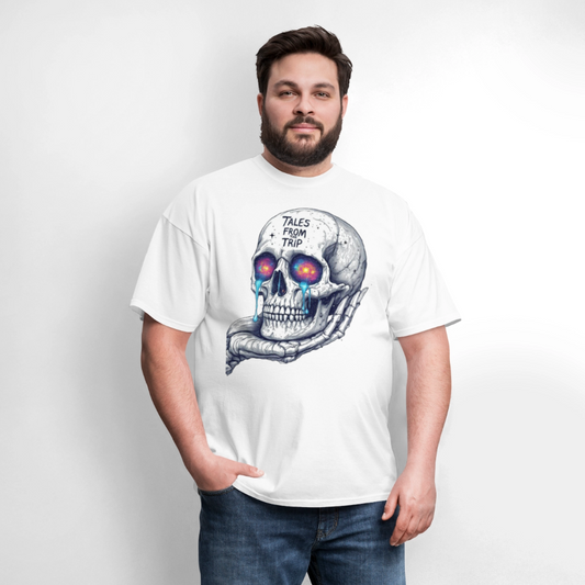 Tales From The Trip Galactic Skull White Unisex T-Shirt - white