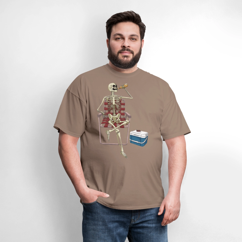 Lounging Skeleton Unisex T-Shirt - brown savana
