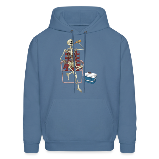 Lounging Skeleton Men's Hoodie - denim blue