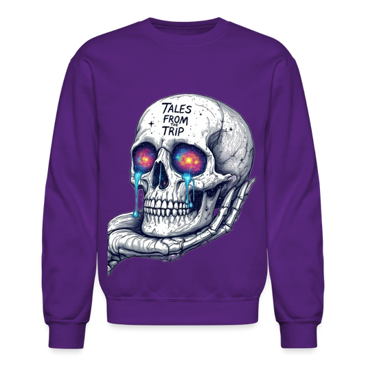 Galactic Skull Crewneck Sweatshirt - purple