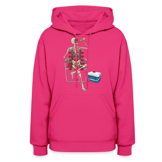 Lounging Skeleton Women's Hoodie - fuchsia
