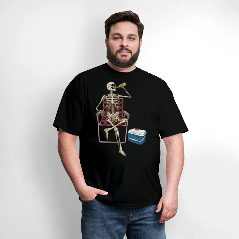 Lounging Skeleton Unisex T-Shirt - black