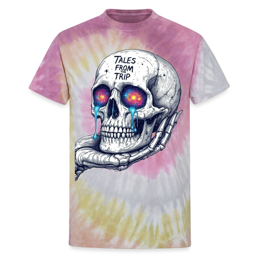Galactic Skull Unisex Tie Dye T-Shirt - Desert Rose