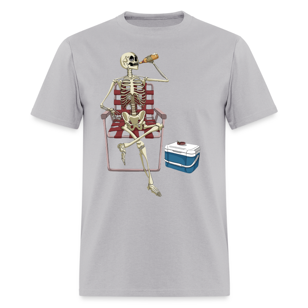Lounging Skeleton Unisex T-Shirt - gravel 